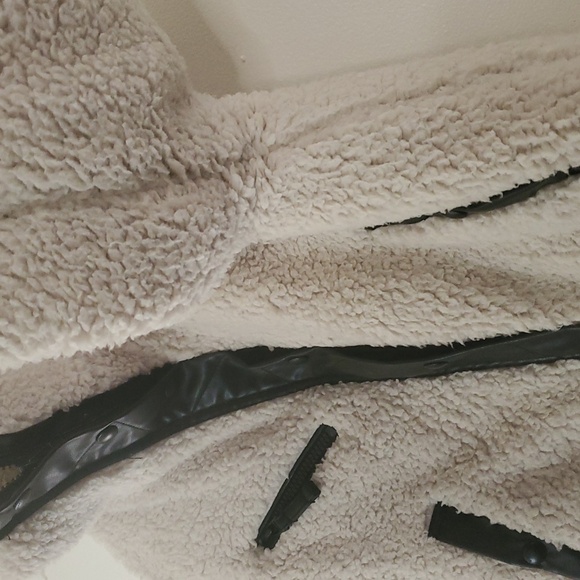 Blank NYC Sherpa Moto Jacket Size XS Faux Leather Details High Neck Pockets - Picture 7 of 16